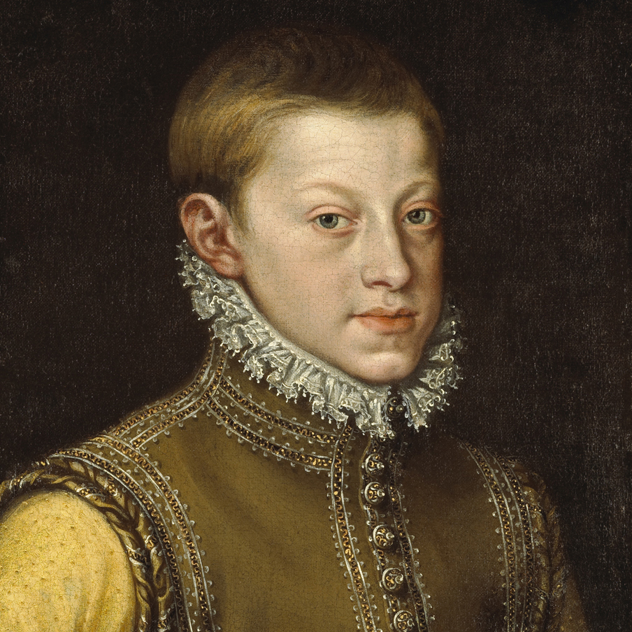Portrait of Emperor Rudolph II, as a young man, aged approximately 14 or 15 years old, bust length 