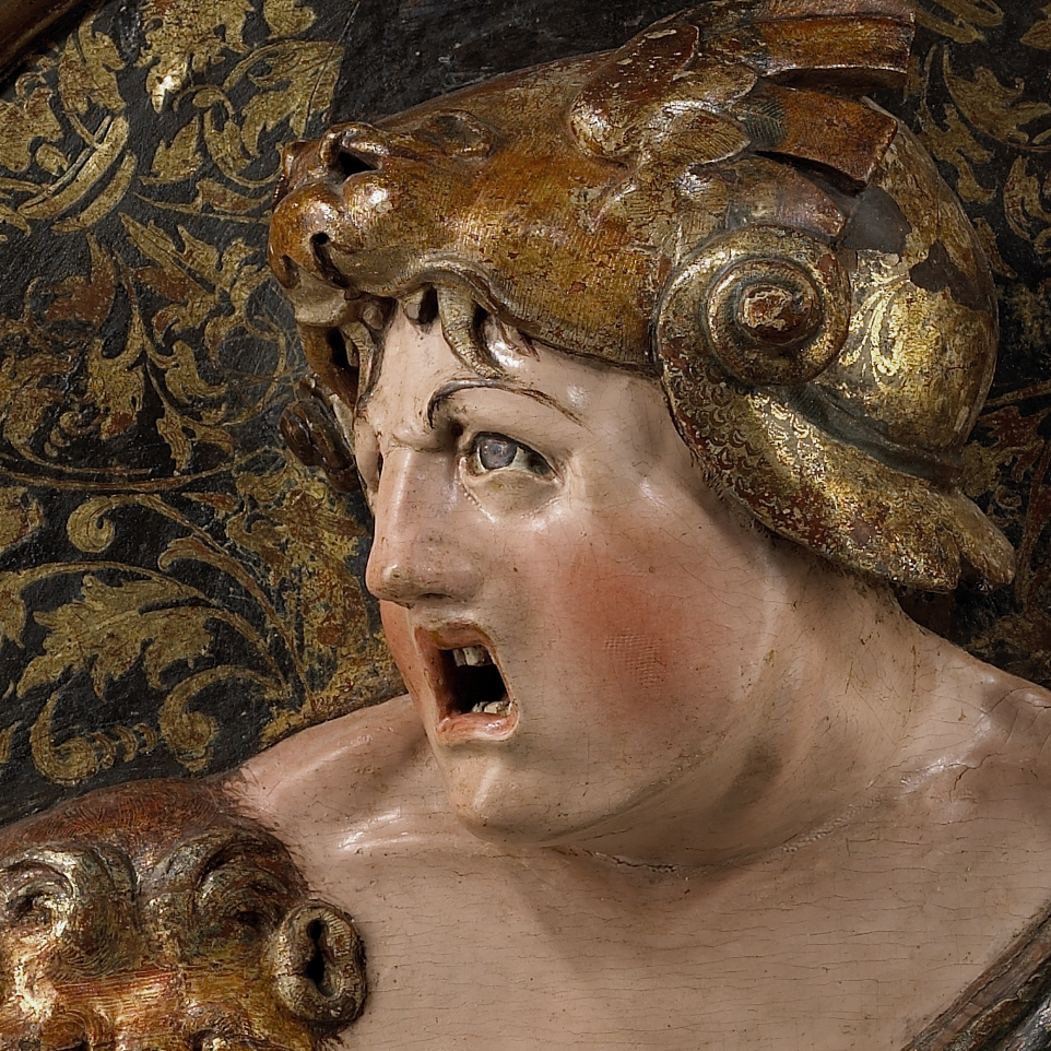 Pair of Busts representing a Roman Soldier and a Roman Senator (probably Saint Marinus and Saint Asterius)