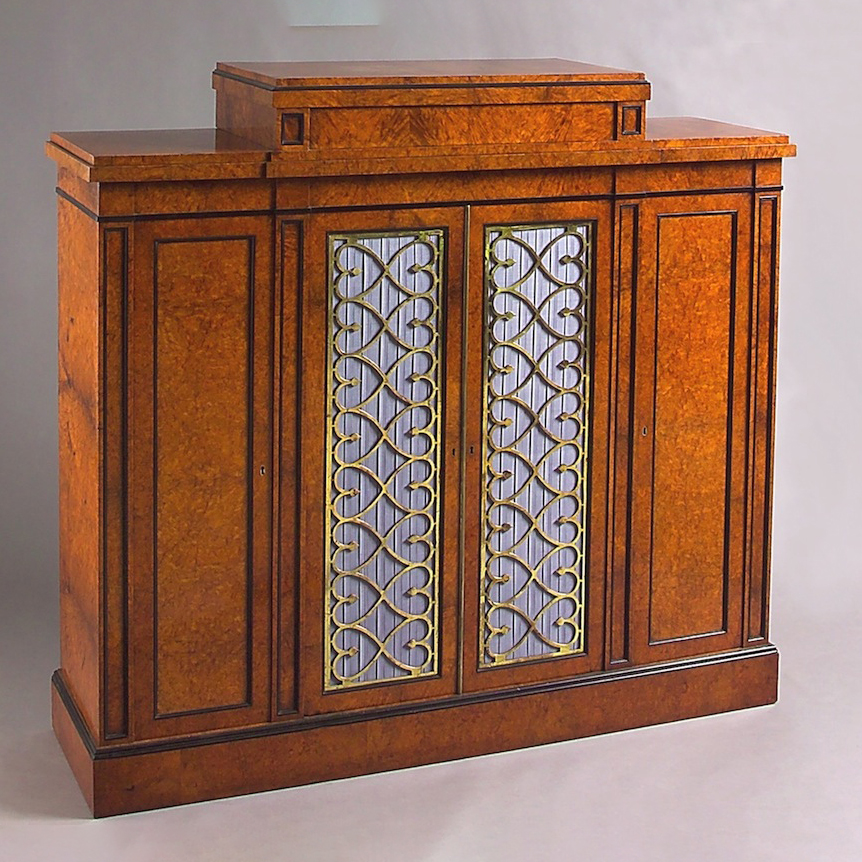 19. A Fine Regency Amboyna, Ebony and Brass Side-cabinet