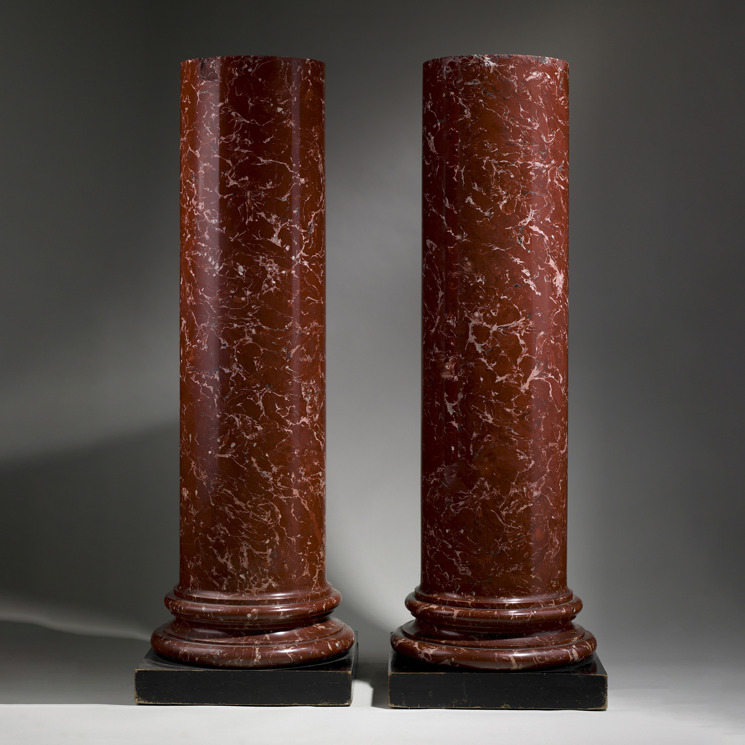27. Pair of Red Scagliola Pedestals