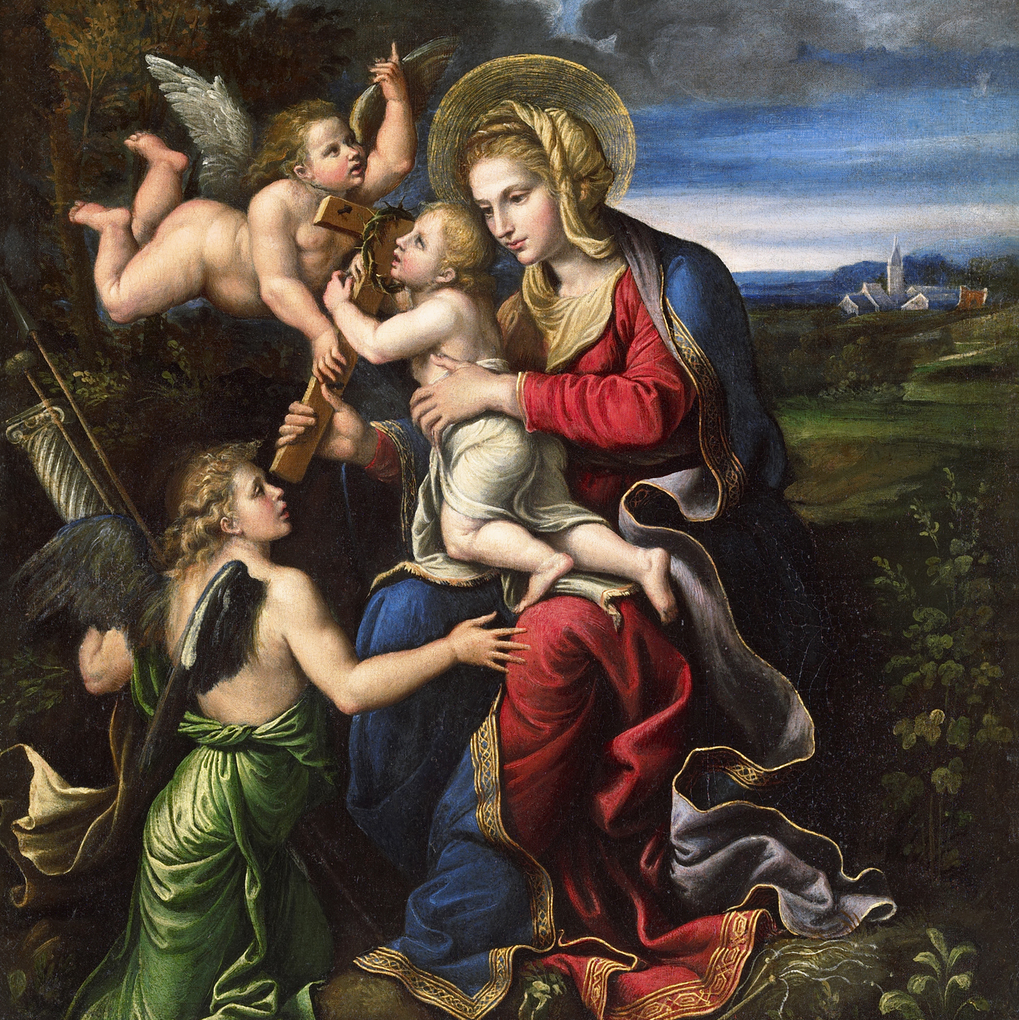 6. Madonna and Child with Angels Carrying the Instruments of the Passion